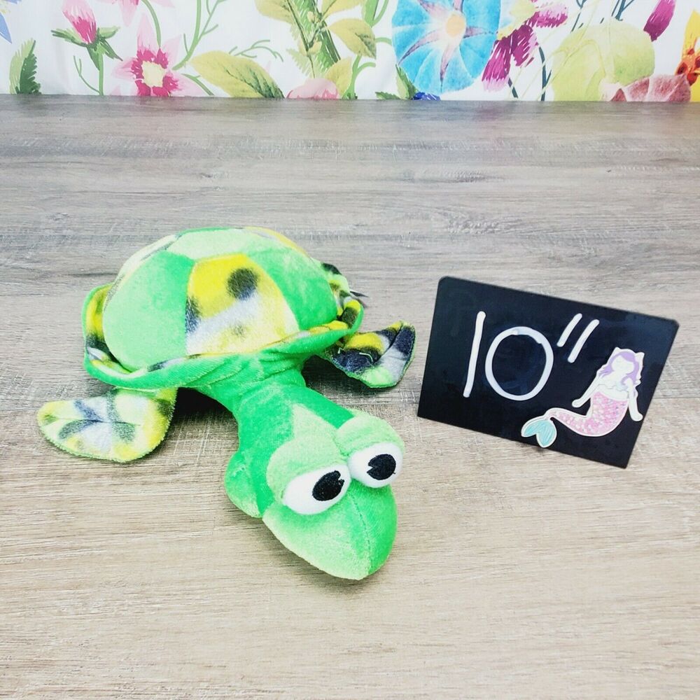 BJ Toy Co Green Turtle Plush 10" Black Spots 2016 Stuffed Animal Soft Toy
